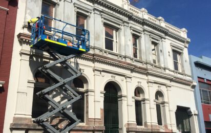 Heritage building Customs House undergoing repairs.