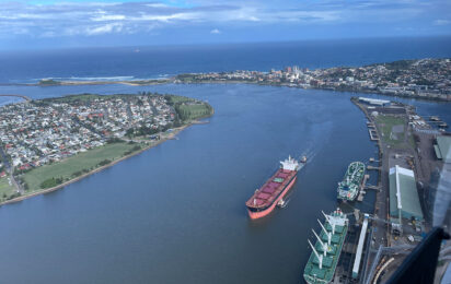 Aerial view of the Port of Newcastle.